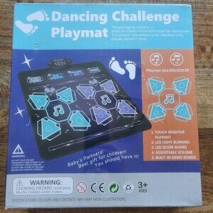 Joyvalley Dancing Challenge Playmat Dance Mat Game 3+ Music LED 2 Player Toy New